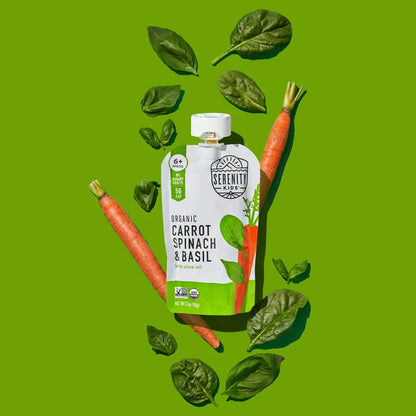 Organic Carrot, Spinach & Basil Veggie Pouch