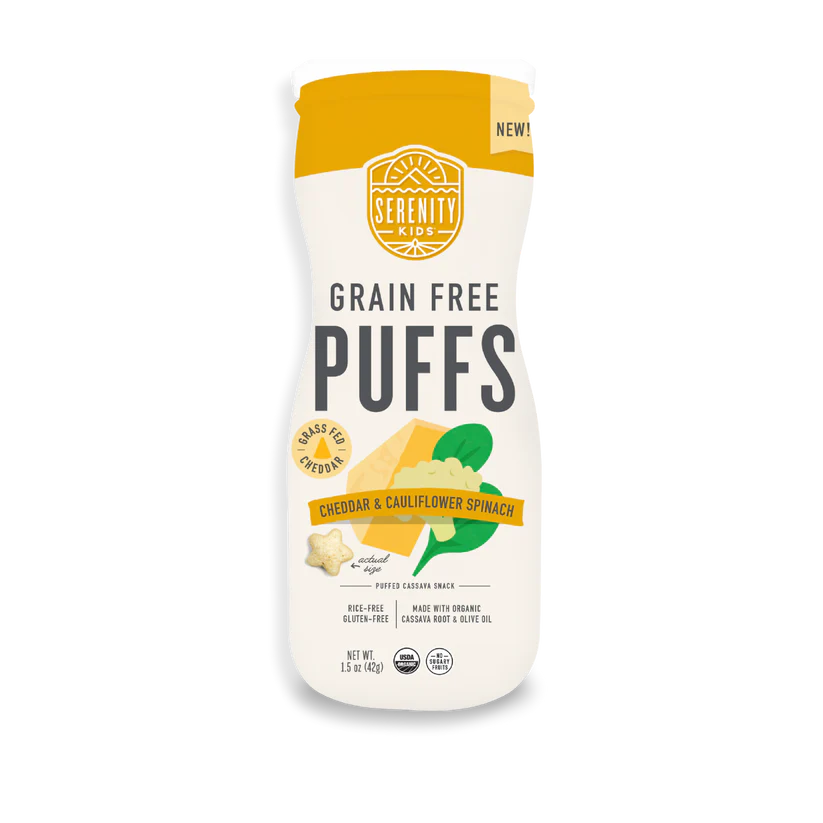 Grain Free Baby Puffs - White Cheddar w/Cauliflower & Spinach