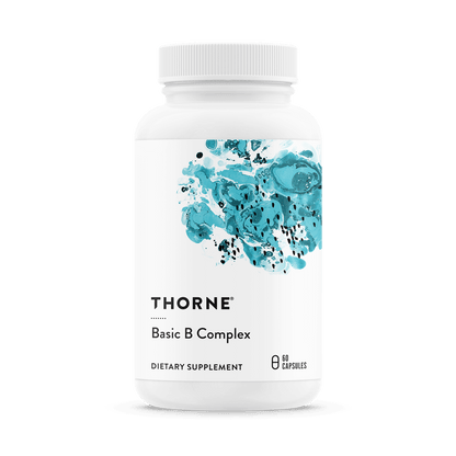 Thorne’s Basic B Complex formula contains the active forms of the B vitamins