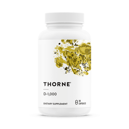 Thorne’s D-1,000 contains 1,000 IU of high-quality vitamin D3