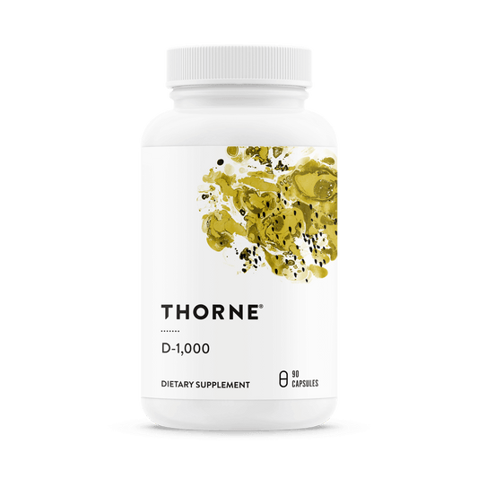 Thorne’s D-1,000 contains 1,000 IU of high-quality vitamin D3