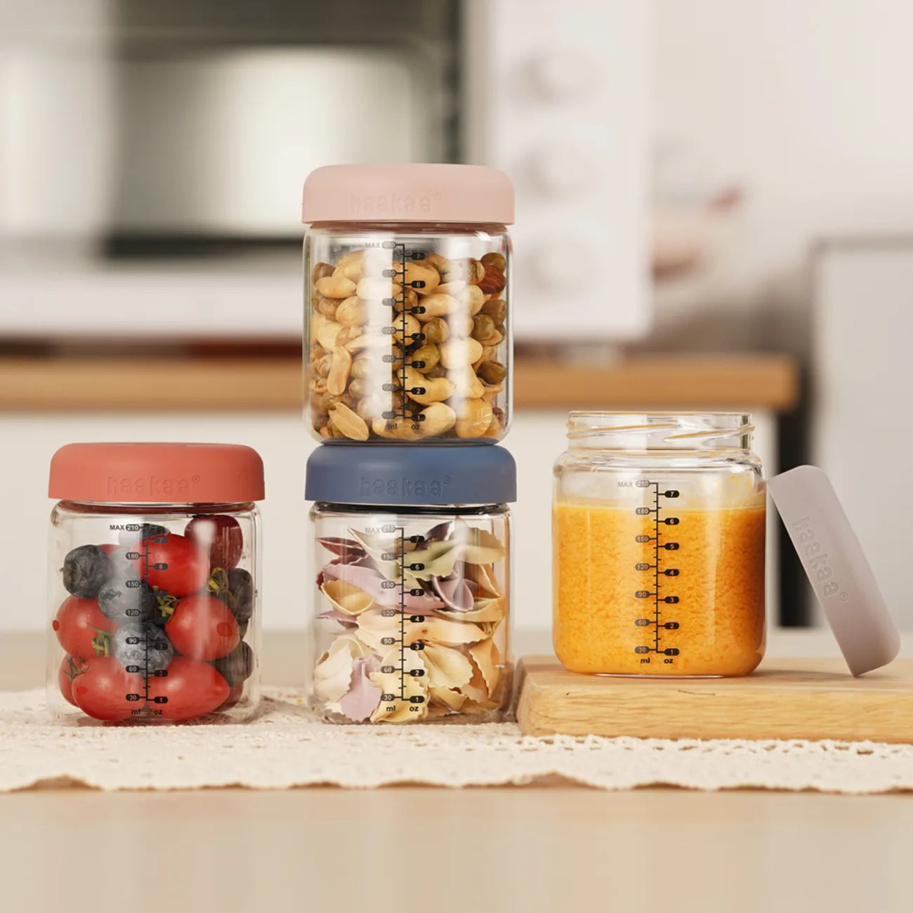 Glass Baby Food Storage Jar Set