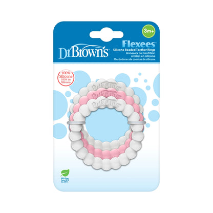 Fleexees Easy to Hold, 100% Silicone Beaded Teether Rings