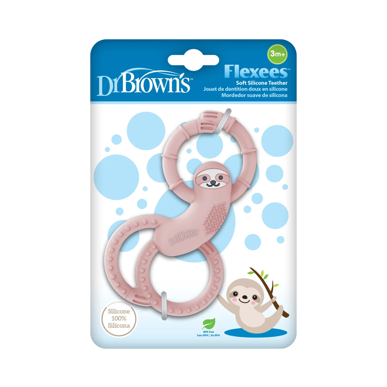 Flexees Sloth, 100% Silicone Baby Teether