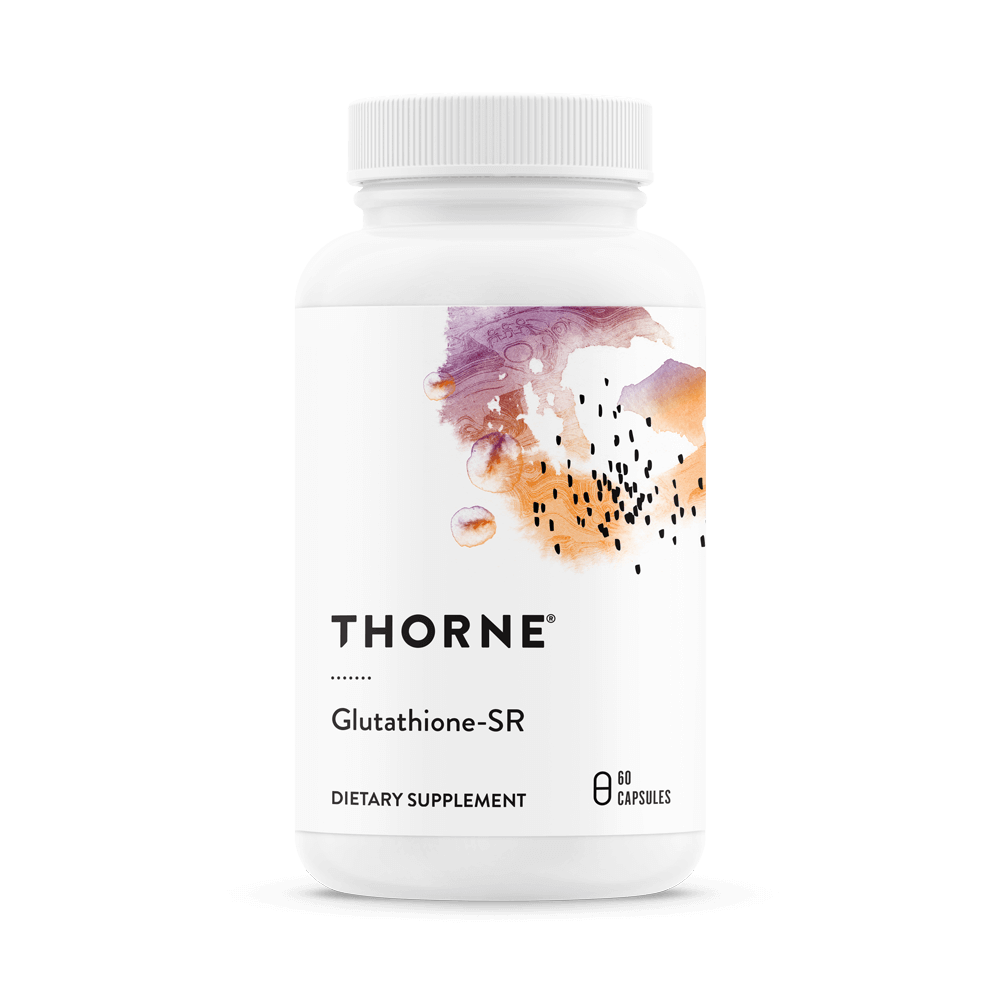 Glutathione-SR is a sustained-release form of glutathione that provides antioxidant support